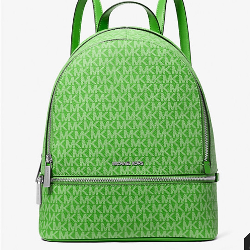 Michael Kors Rhea Medium Signature Logo Backpack
Jungle Green 
NWT
